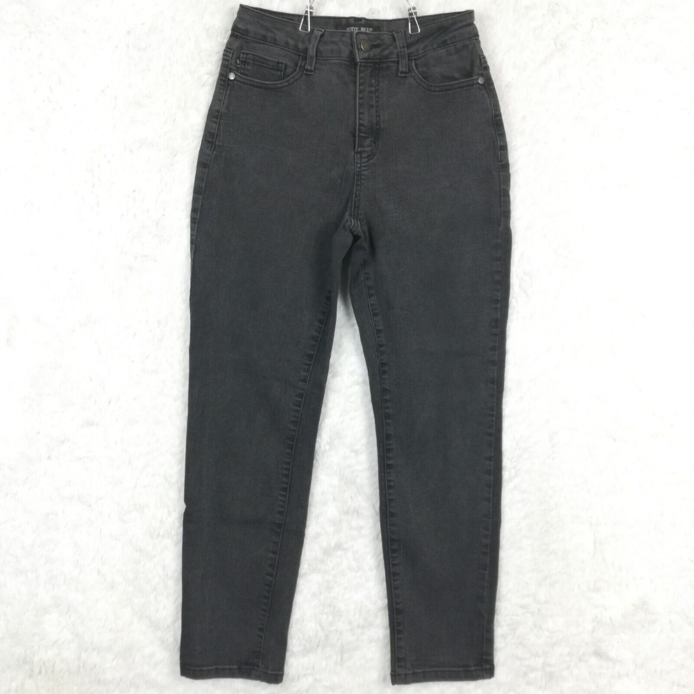 Judy Blue‎ Womens Jeans Boyfriend Fit Denim Black Wash High Rise Stretch 5
